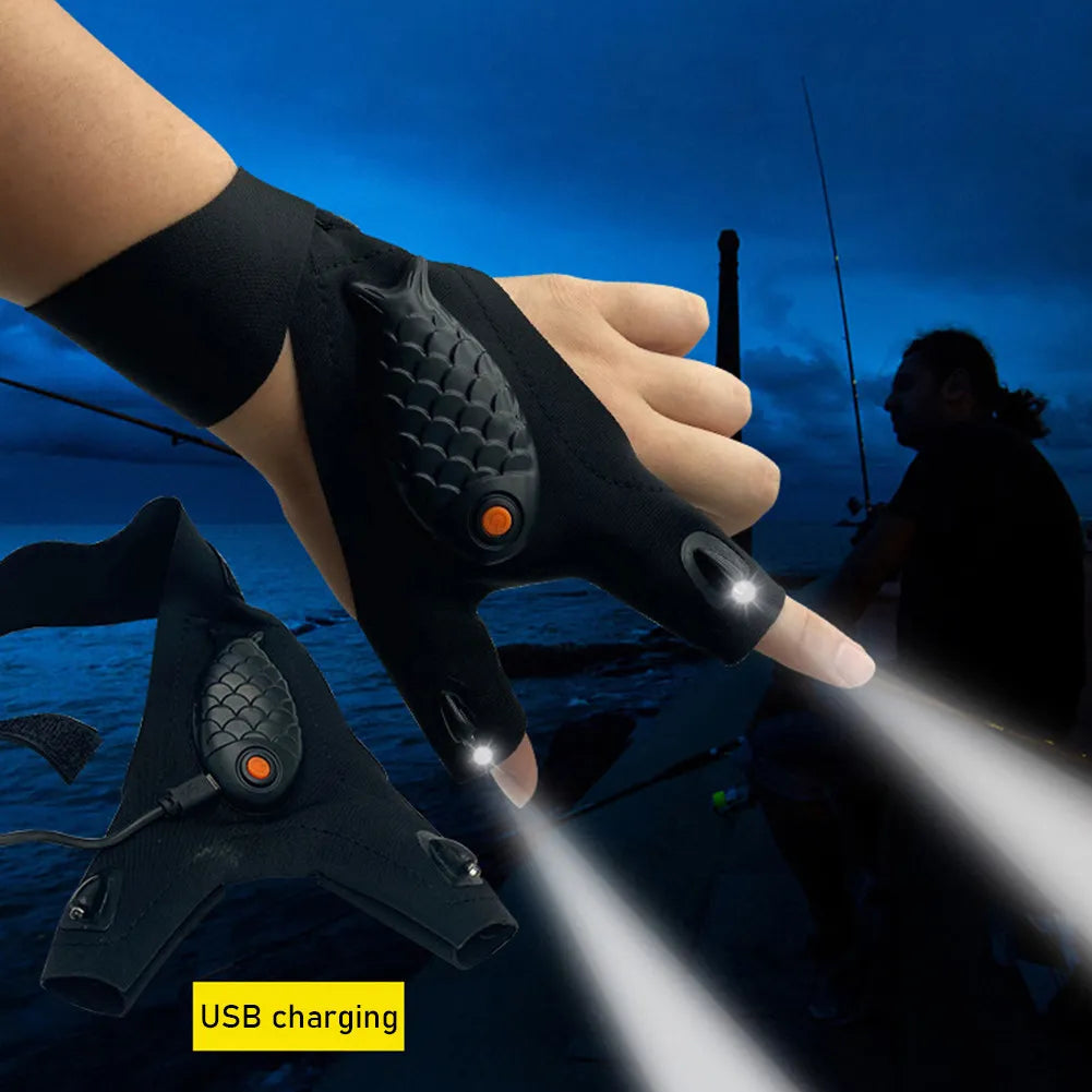 Rechargeable Flashlight Gloves with LED Lighting